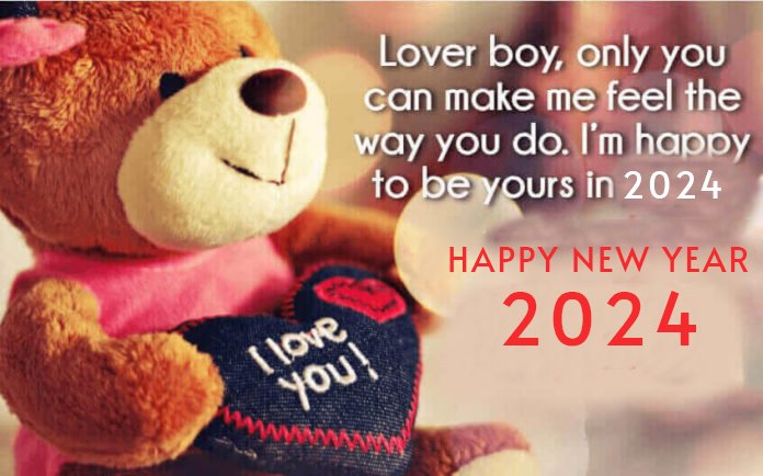 2024 Most Romantic Love Wishes New Year 696x434