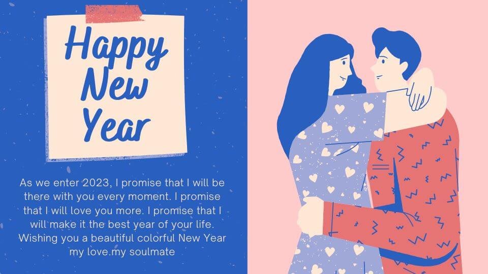 Cute Happy New Year Greeting Ecard For Wife