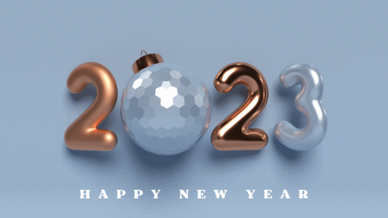Happy New Year 2023 Gif Moving Animated 3D Style Greeting 