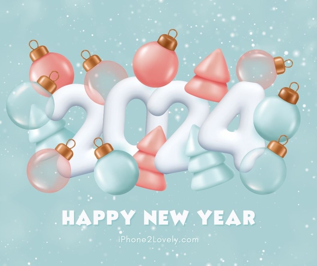 Light Color Happy New Year 2024 Background Image Full HD