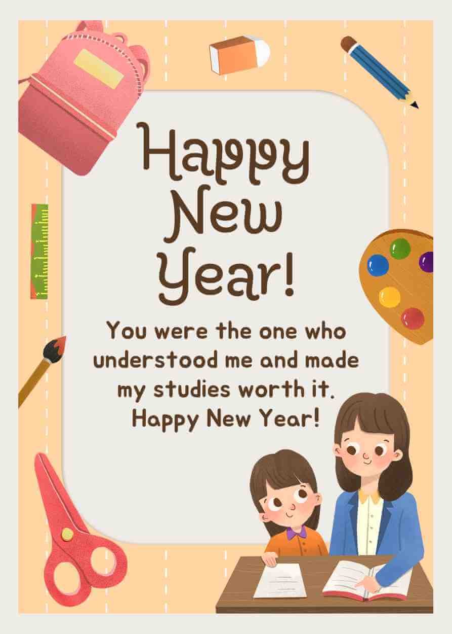 Unique Happy New Year Wishes For School Teacher