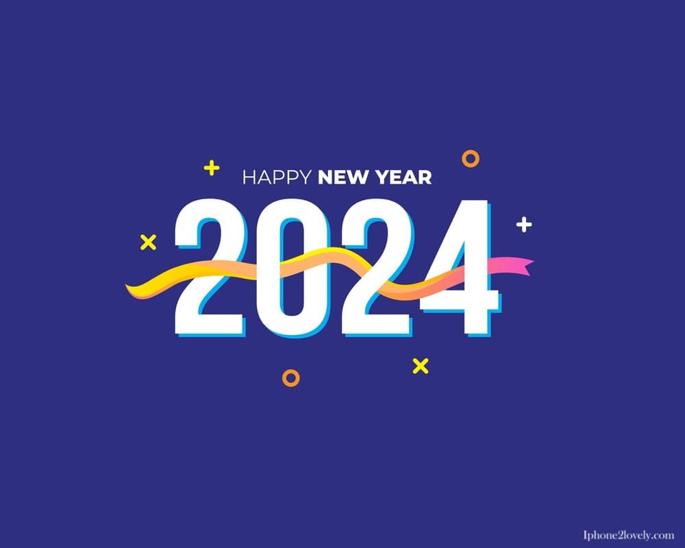 Happy New Year 2024 White Background (2)