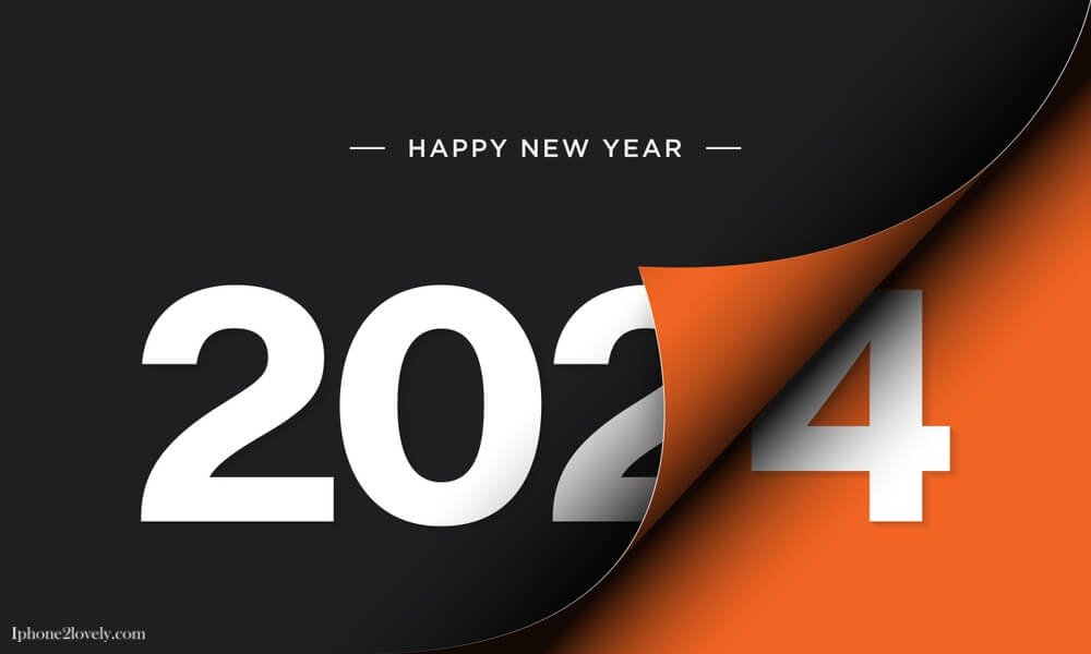 Happy New Year Black Background 2024