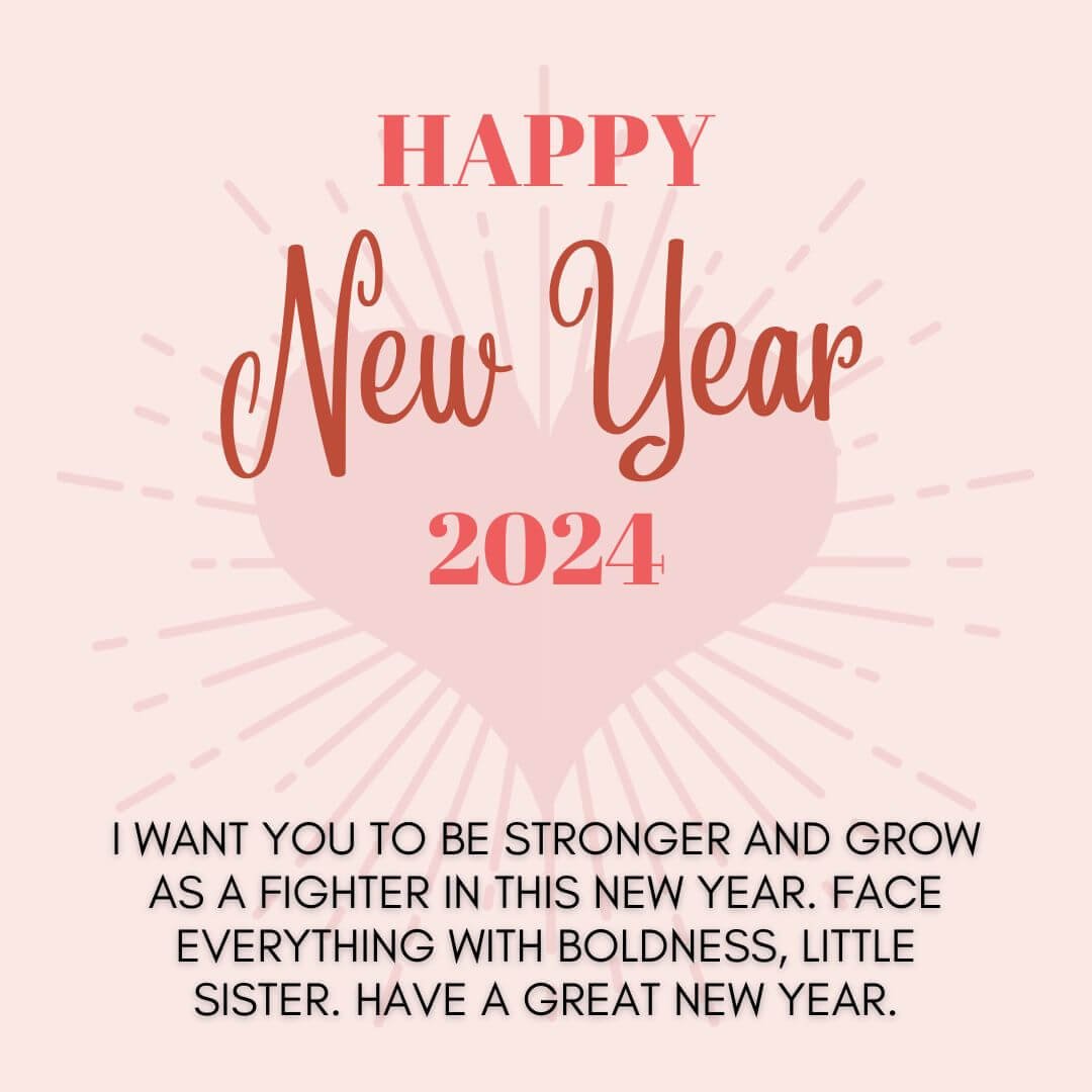 2024 Happy New Year Wishes For Little Sister