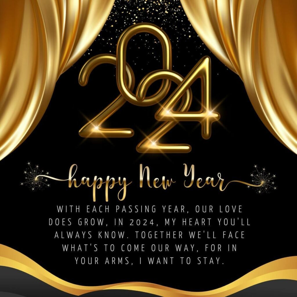 Black And Gold Simple Happy New Year Love Poems Wishes For Her 2024 1 1024x1024 