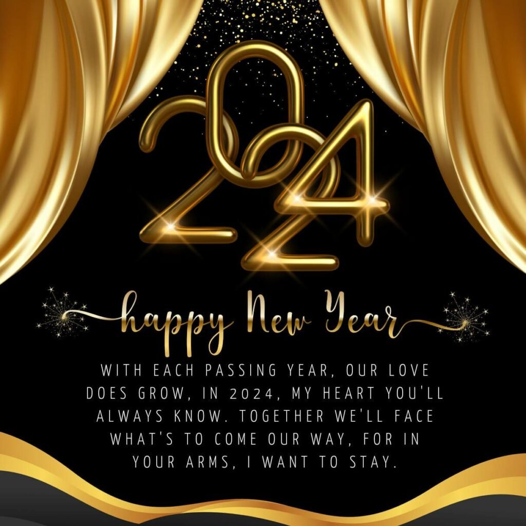 30 Happy New Year Love Poems For Her 2025 With Images IPhone2Lovely   Black And Gold Simple Happy New Year Love Poems Wishes For Her 2024 1024x1024 