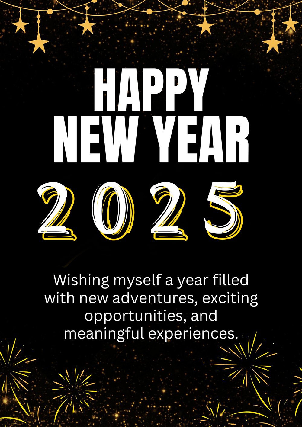 Black & Gold New Year Wishes To Me 2025