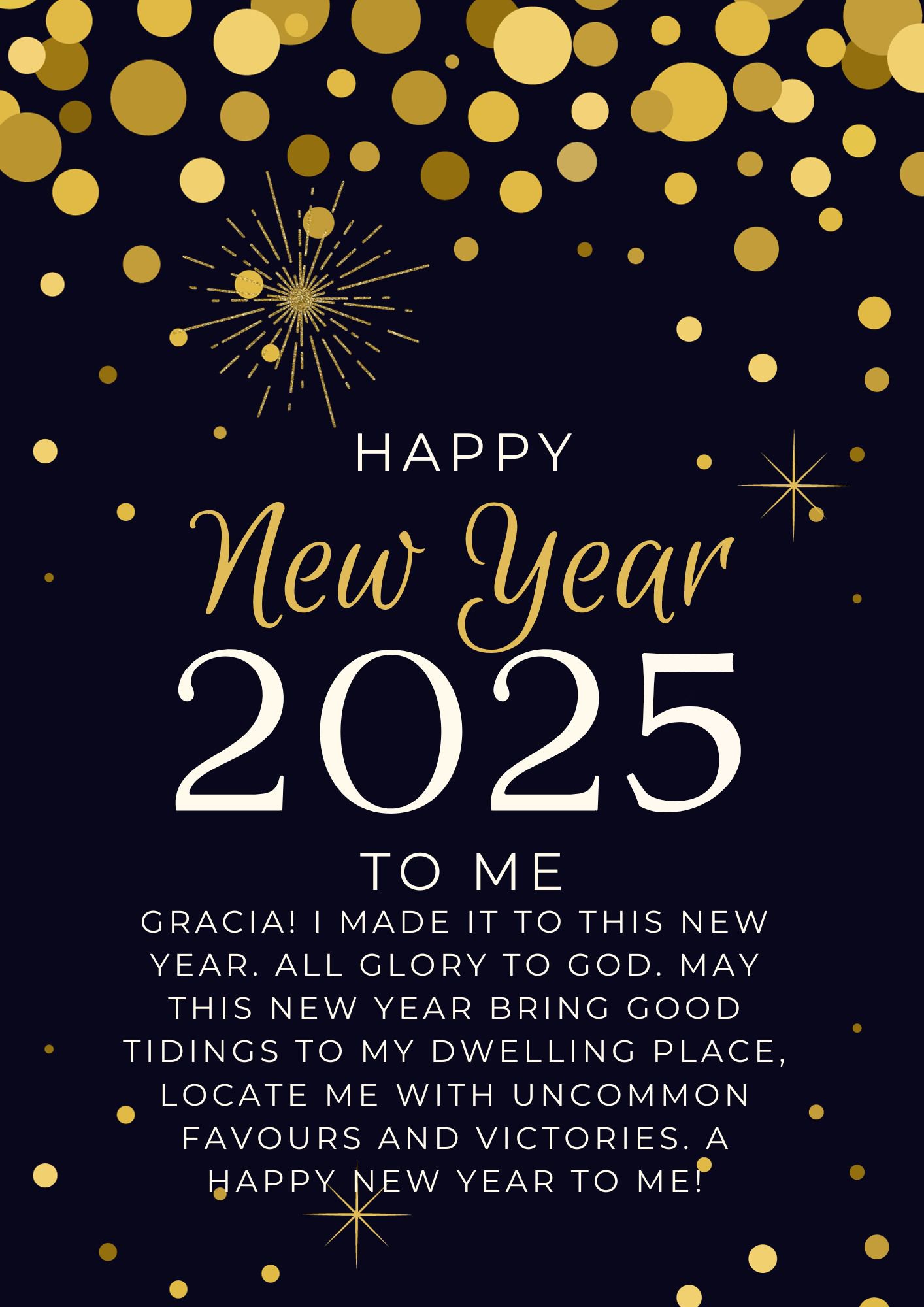 Blue & Gold New Year Wishes For MySelf 2025