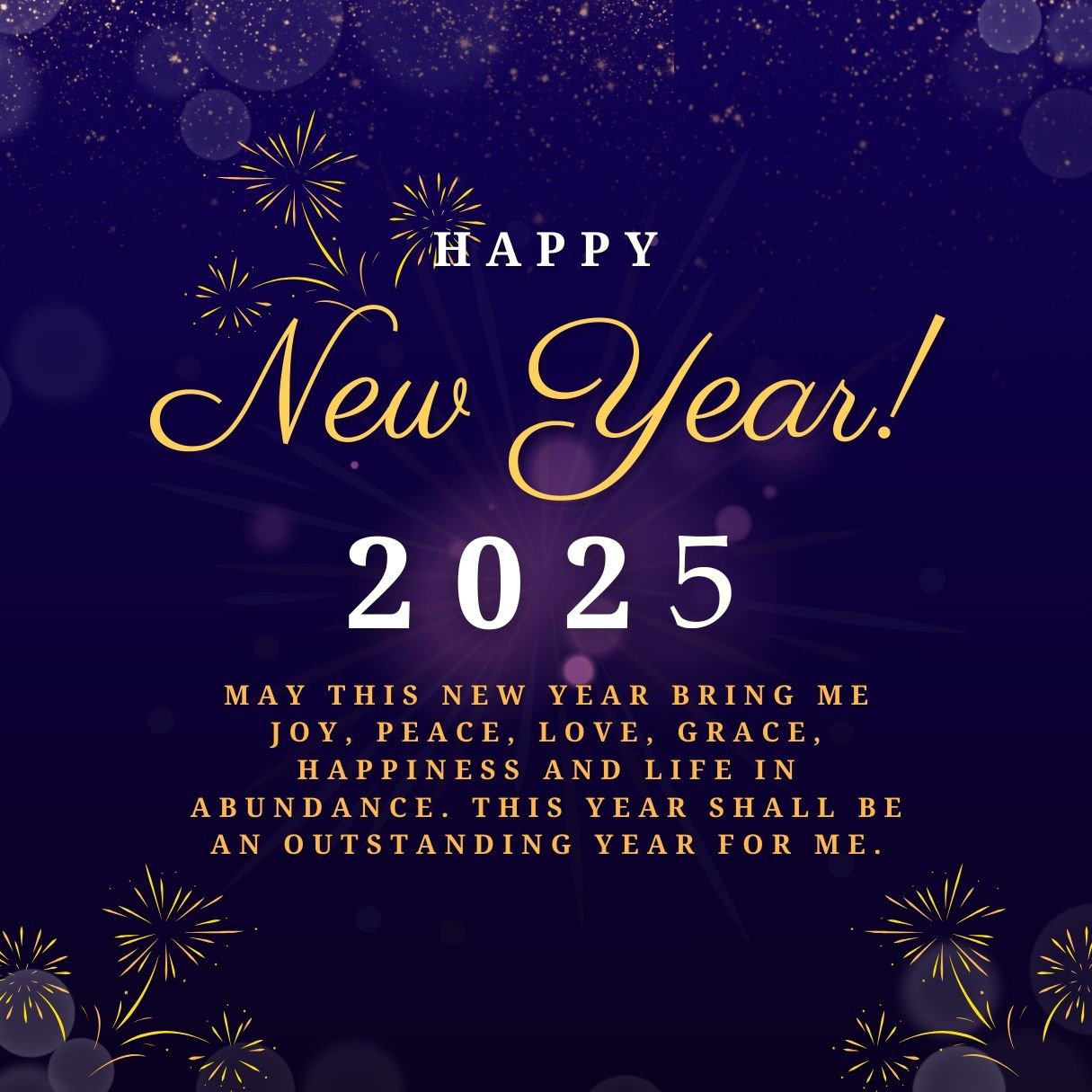 Blue New Year Wishes 2025 For MySelf