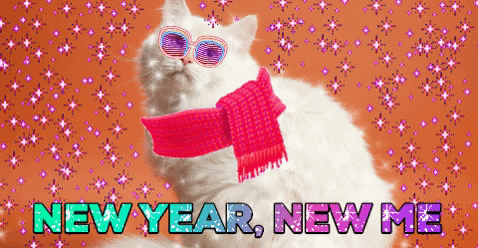 Funny Cat Wishing Happy New Year Gif Animation