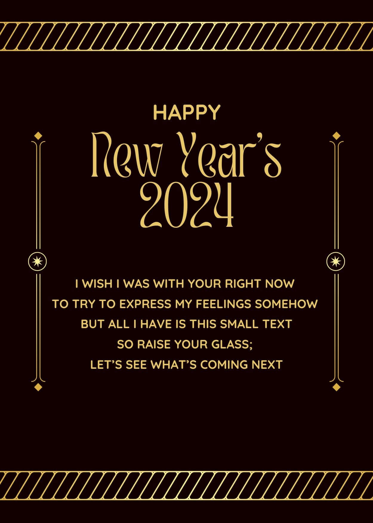 Gold Short New Year 2024 Poems For Friends And Family Status