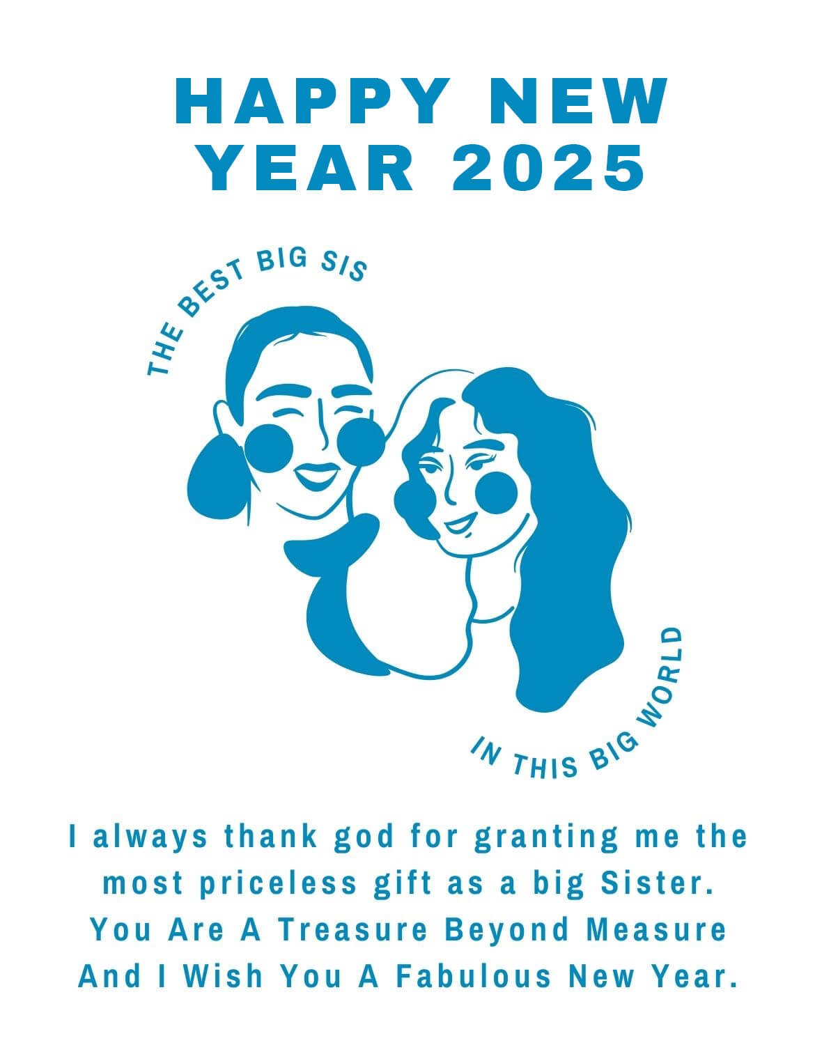 Happy 2025 New Year Wishes For Elder Sister