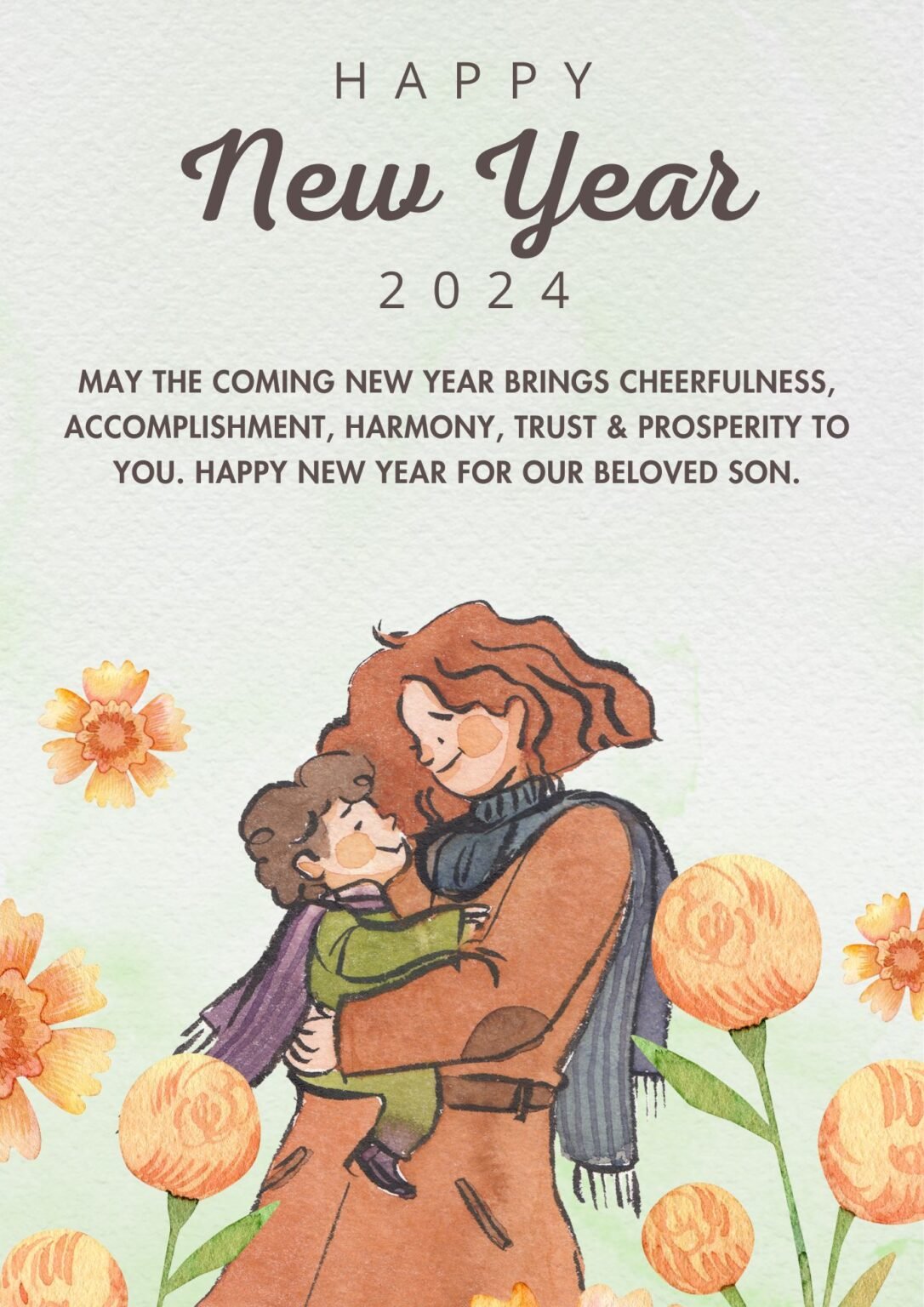 200 Happy New Year Wishes For Son 2025 With Images IPhone2Lovely   Happy New Year Wishes 2024 From Mother To Son 1086x1536 