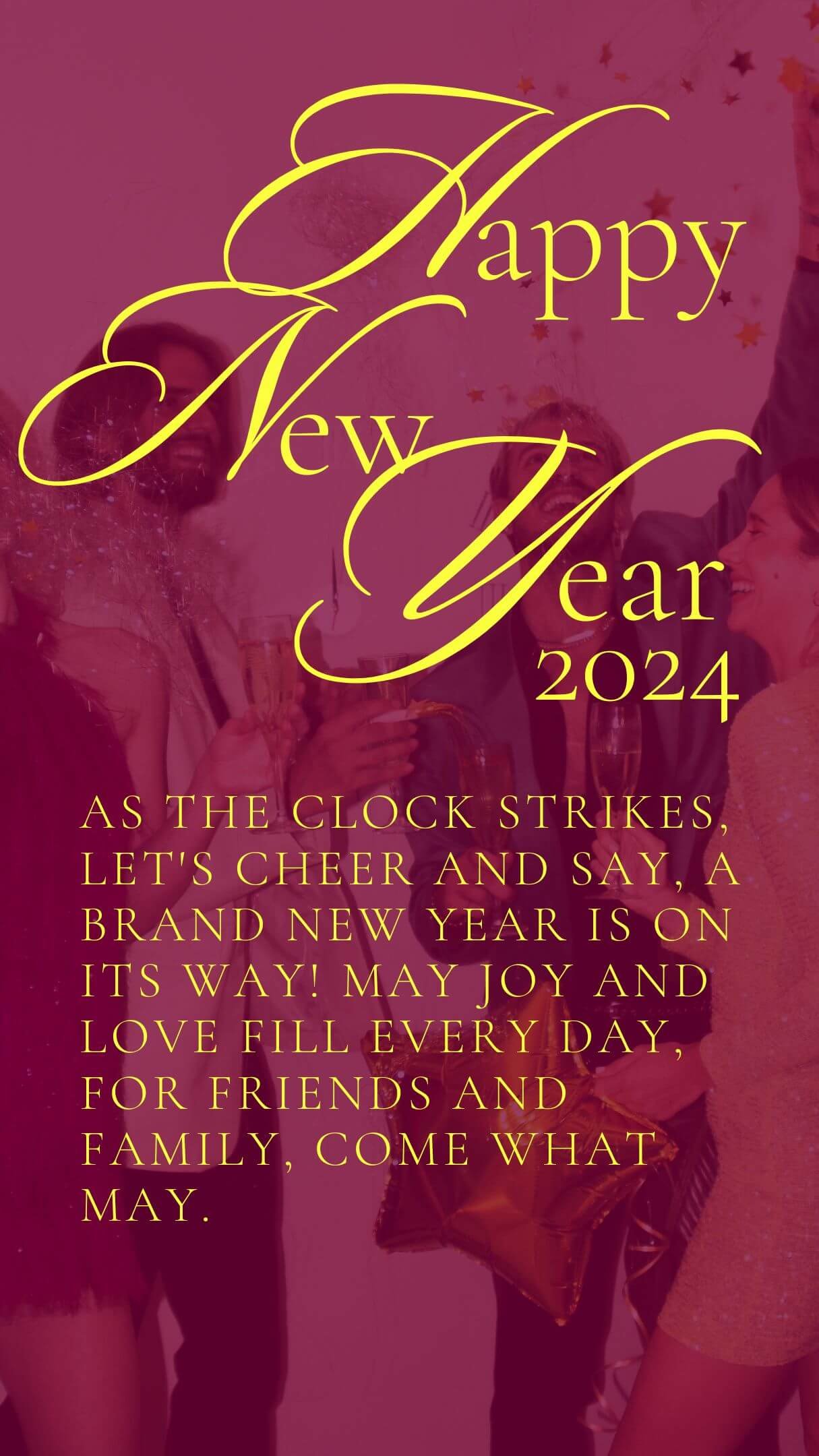 Magenta And Yellow New Year 2024 Short Poems For Friends And Family Status