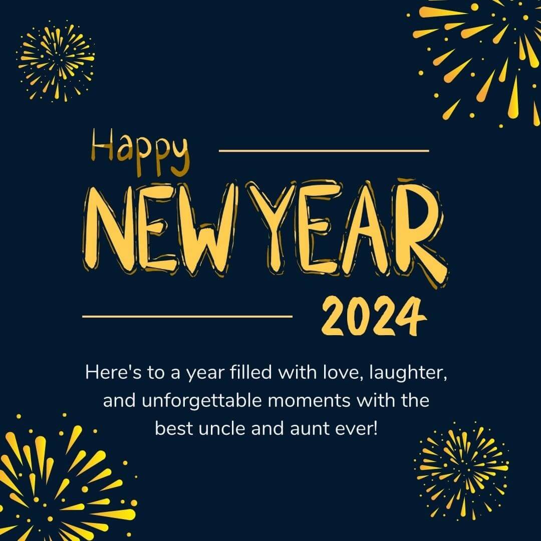 Navy And Gold Modern Happy New Year 2024 Instagram Post