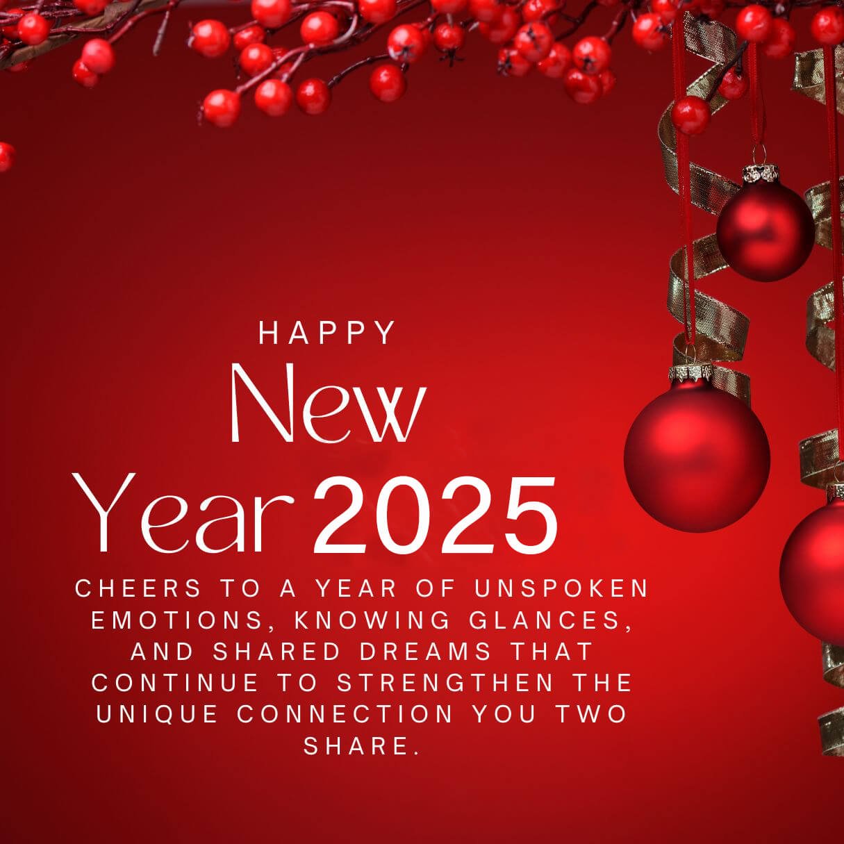 Red New Year Wishes 2025 For Newly Married Couple