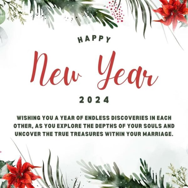 50 Happy New Year 2025 Wishes For Newly Married Couples IPhone2Lovely   White Floral 2024 New Year Wishes For Newly Married Couple 600x600 