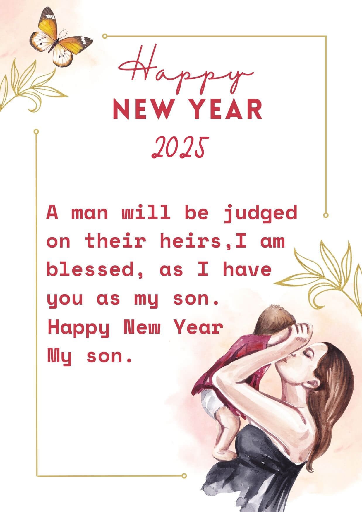 2025 Happy New Year Wishes From Mother To Son