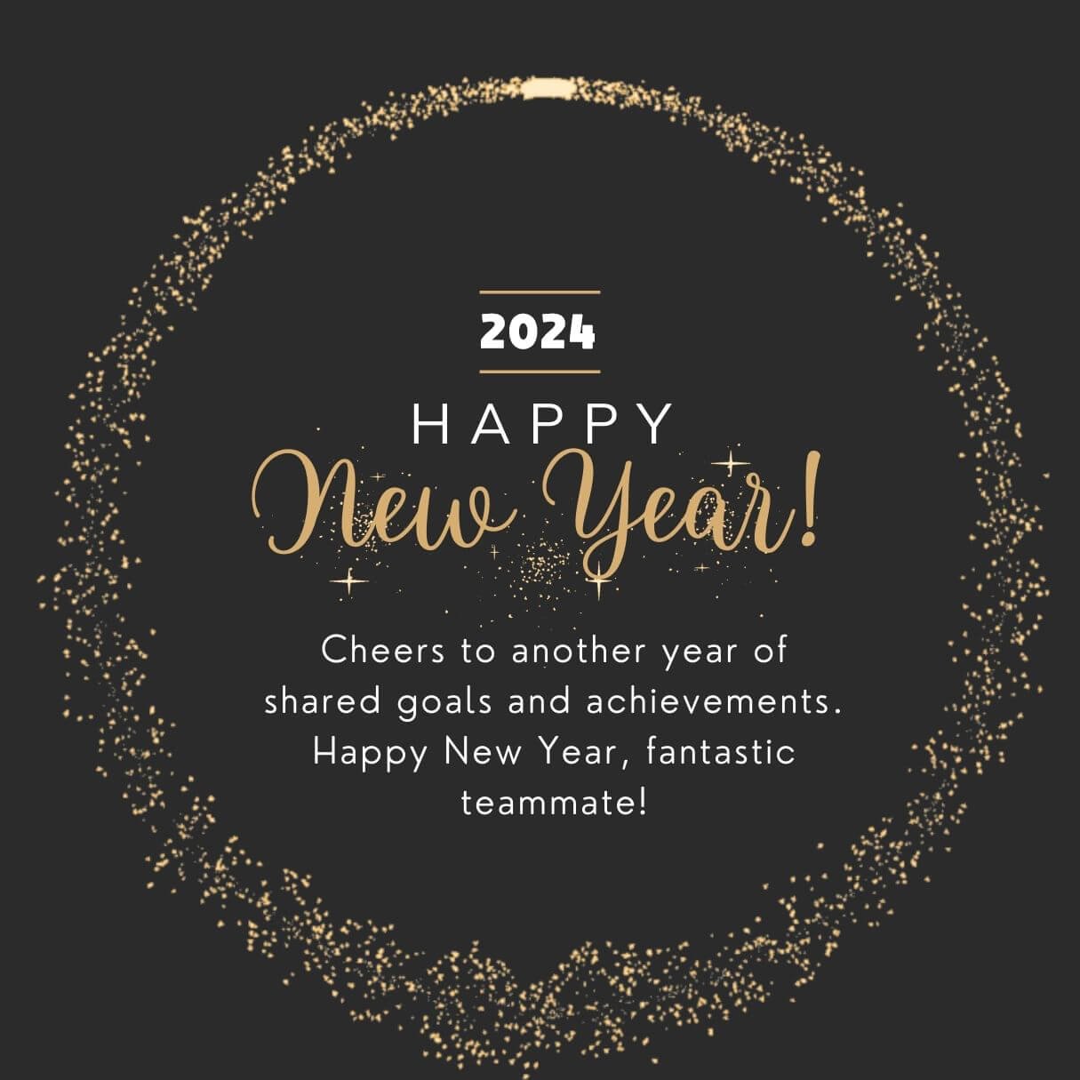 Black And Gold New Year Wishes For Coworkers 2025