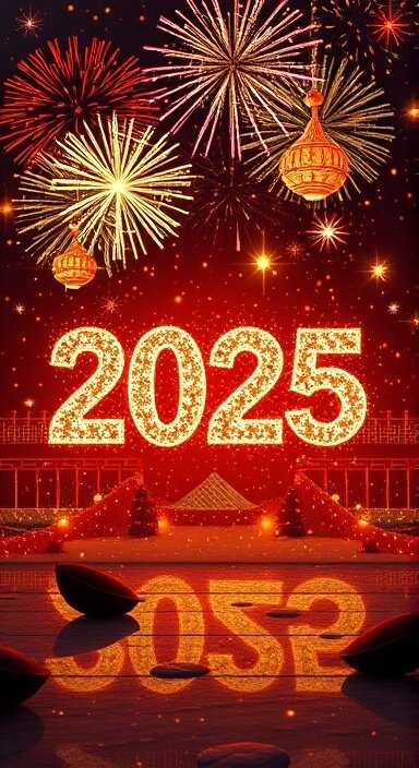 Celebration Happy New Year 2025 IPhone Wallpapers