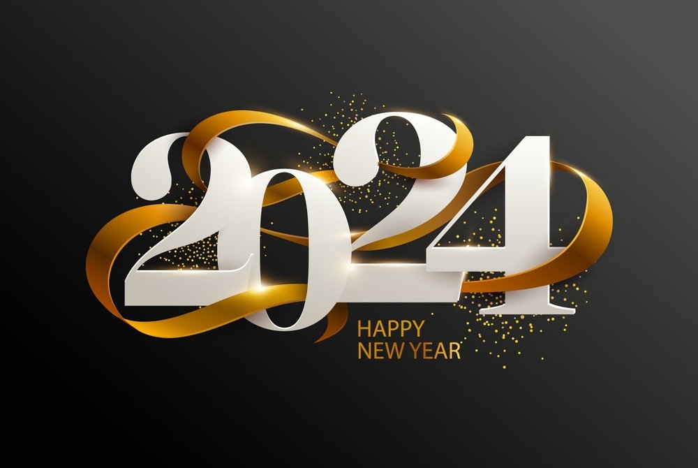 Elegant Happy New Year 2024 3D Style Background Image Hd