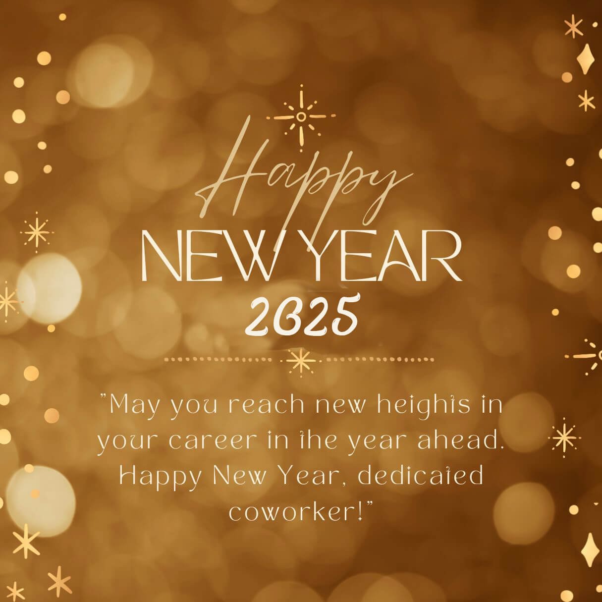 Gold Elegant New Year Wishes For Coworkers 2025