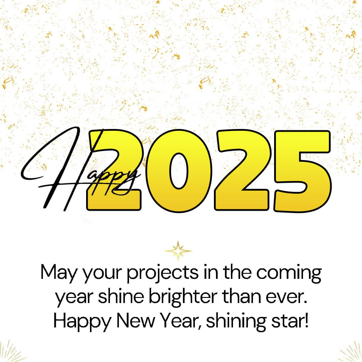 Gold And Black Minimalist Happy New Year 2025 Instagram Post