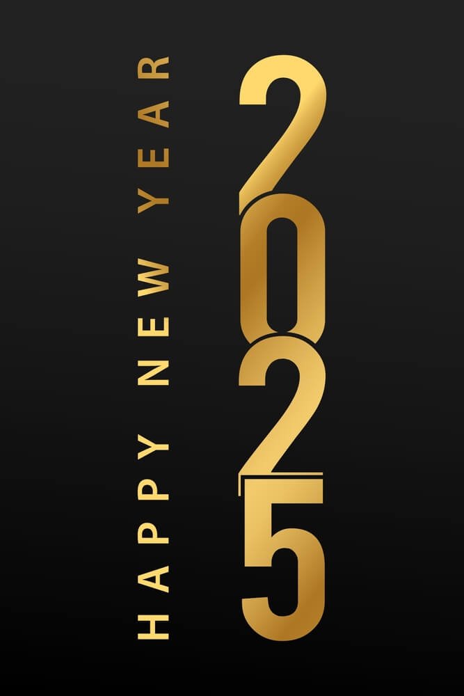 Happy New Year 2025 IPhone Wallpapers Black And Gold