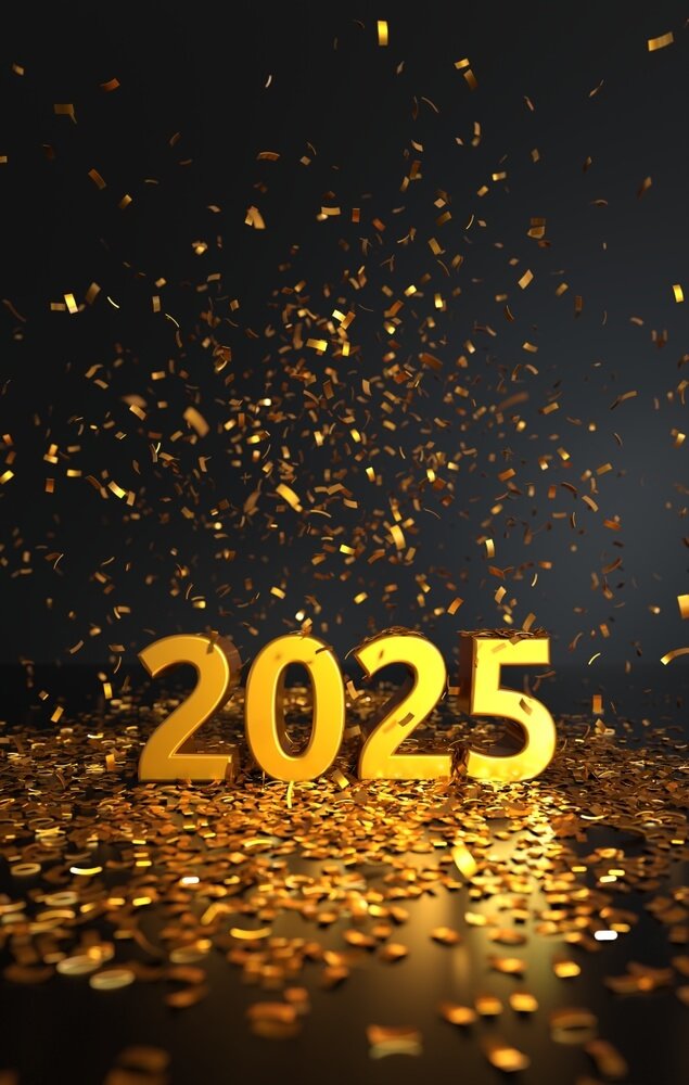 Happy New Year 2025 IPhone Wallpapers Black And Golden