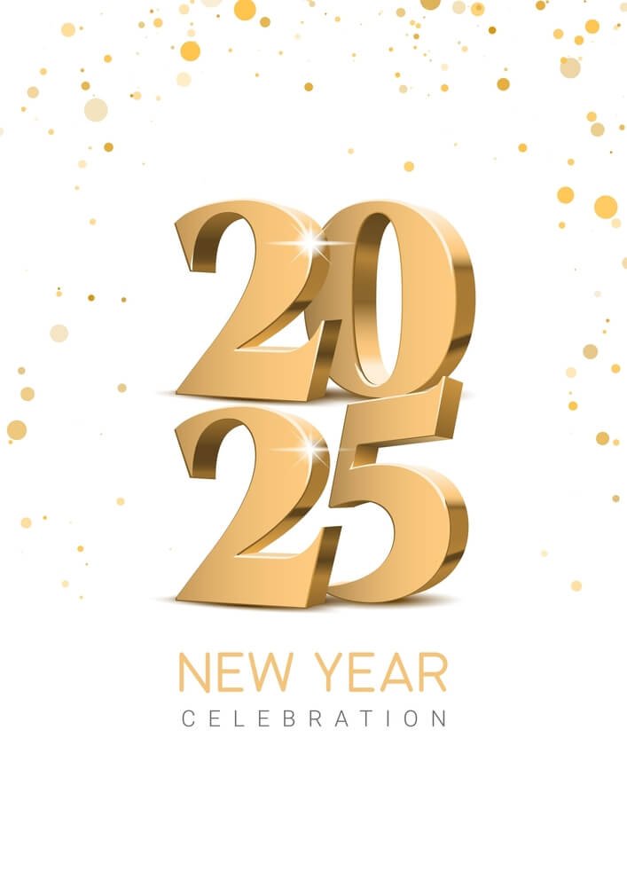 Happy New Year 2025 IPhone Wallpapers White And Gold