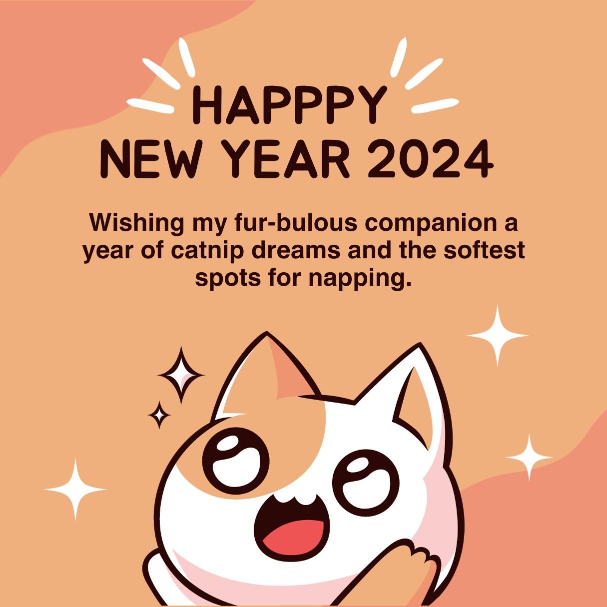 Happy New Year Wishes 2024 For Cats Image Download