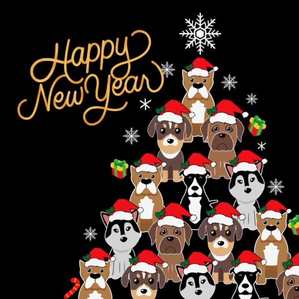 100 Happy New Year 2025 Dog Images Quotes and Memes iPhone2Lovely