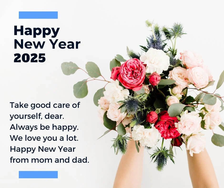 Happy New Year 2025 Greeting Card From Mom And Dad