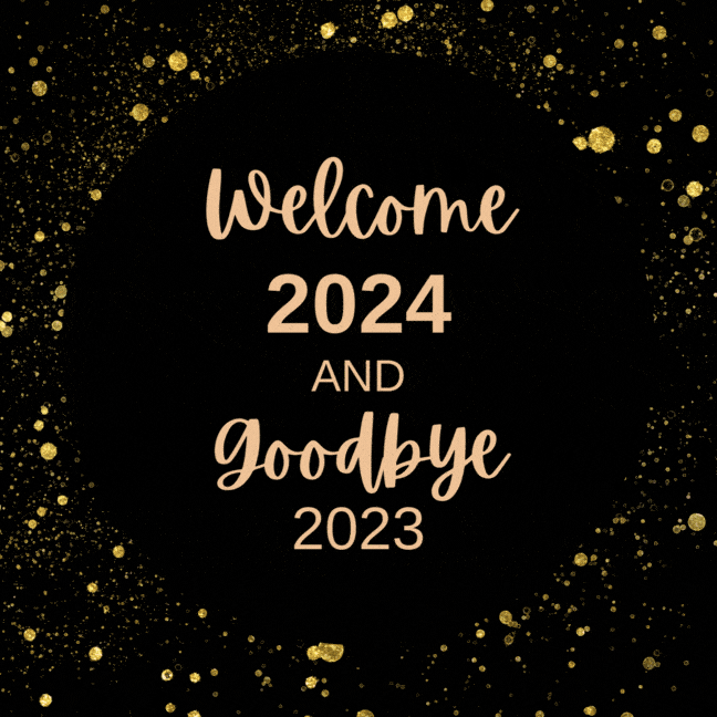 Hello And Welcome 2024 And Goodbye 2023 Gif Animated Image