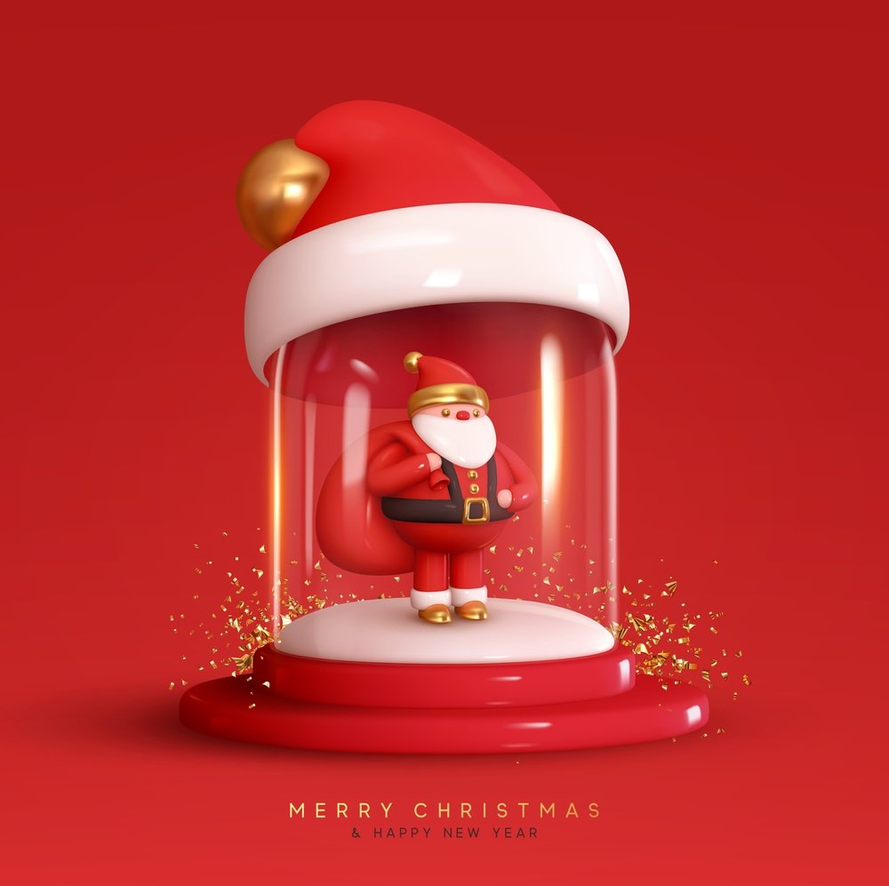 3D Render Merry Christmas HD Wallpaper. Dark Vintage Lights Background.  Defocused. Beautiful Artwork Seasonal Illustration And Copy Space  Background. Stock Photo, Picture and Royalty Free Image. Image 190138370.