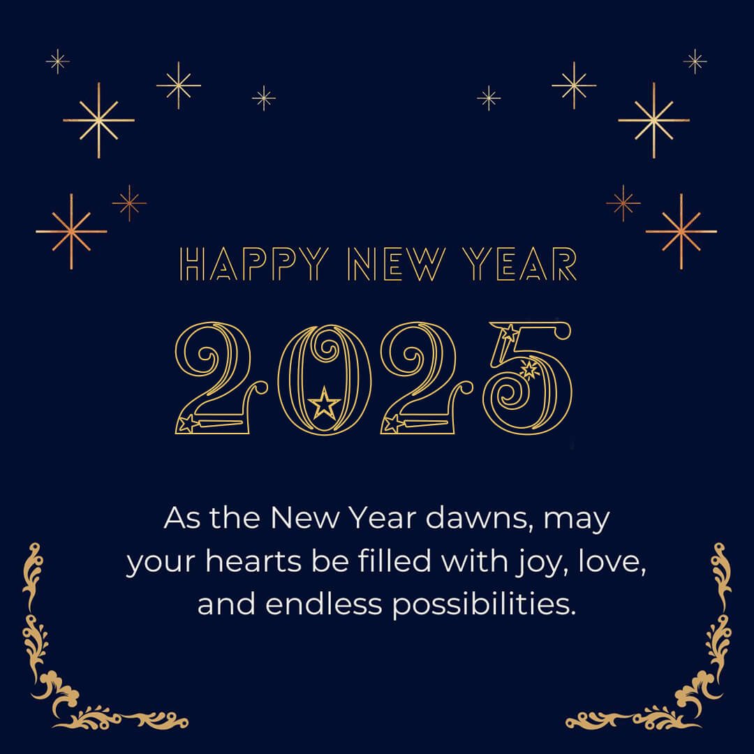 Midnight Blue And Gold Elegant Happy New Year 2025 Instagram Post
