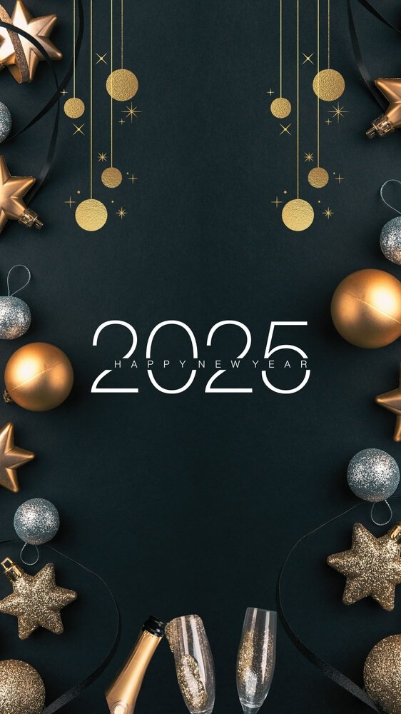 Simple And Elegant Happy New Year 2025 IPhone Wallpapers