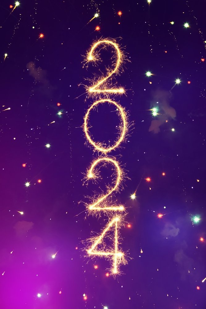 IPhone Wallpaper For New Year 2024 Fireworks Purple Lovers Hd