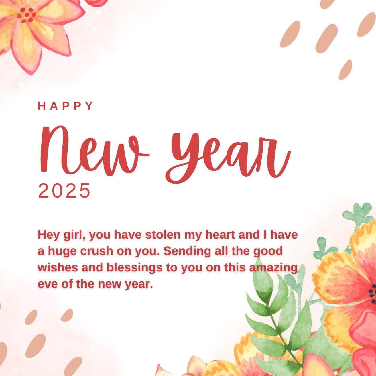 2025 Happy New Year Wishes For Crush
