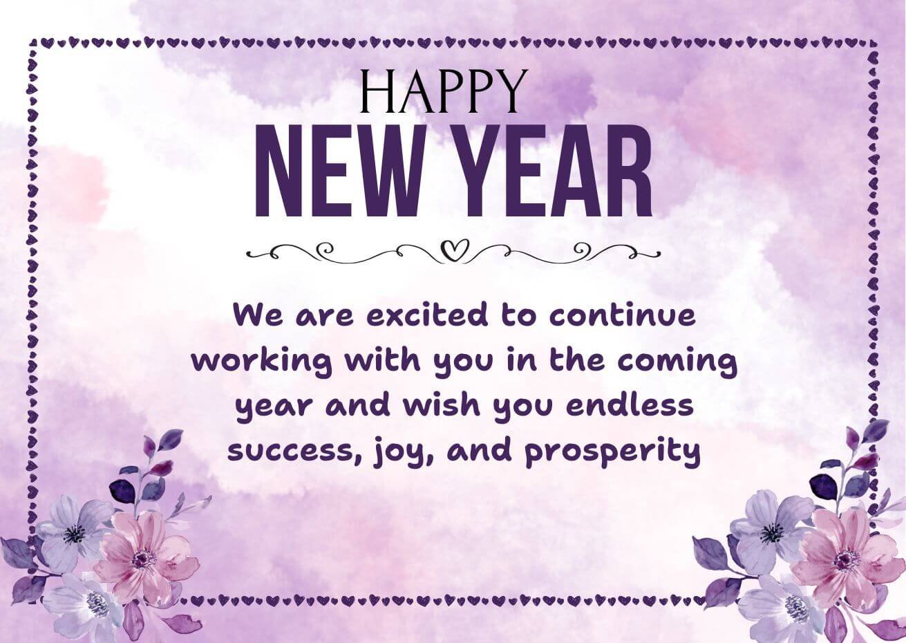 Floral Happy New Year 2025 Wishes For Clients And Customers