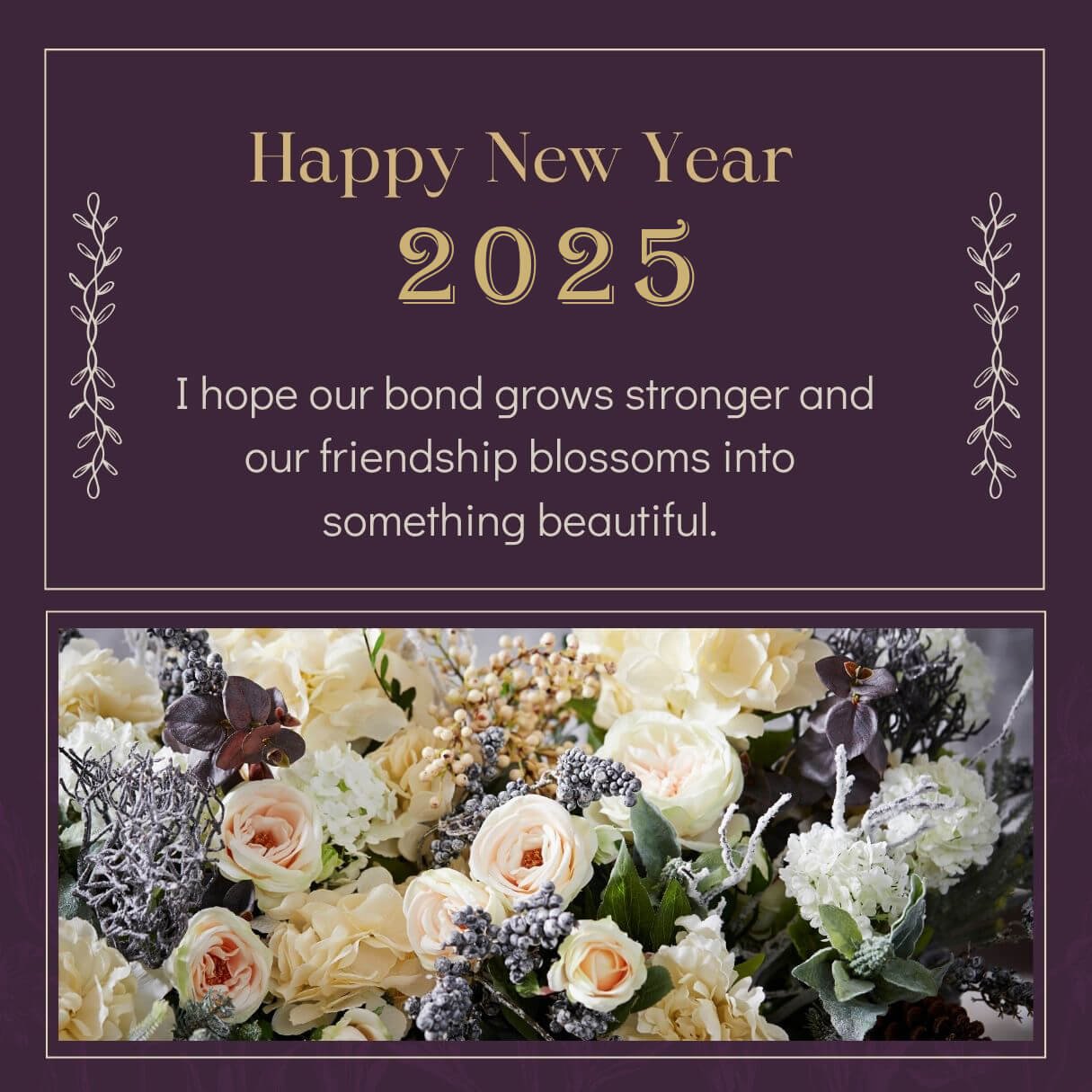 Purple Elegant Happy New Year Wishes For Crush 2025