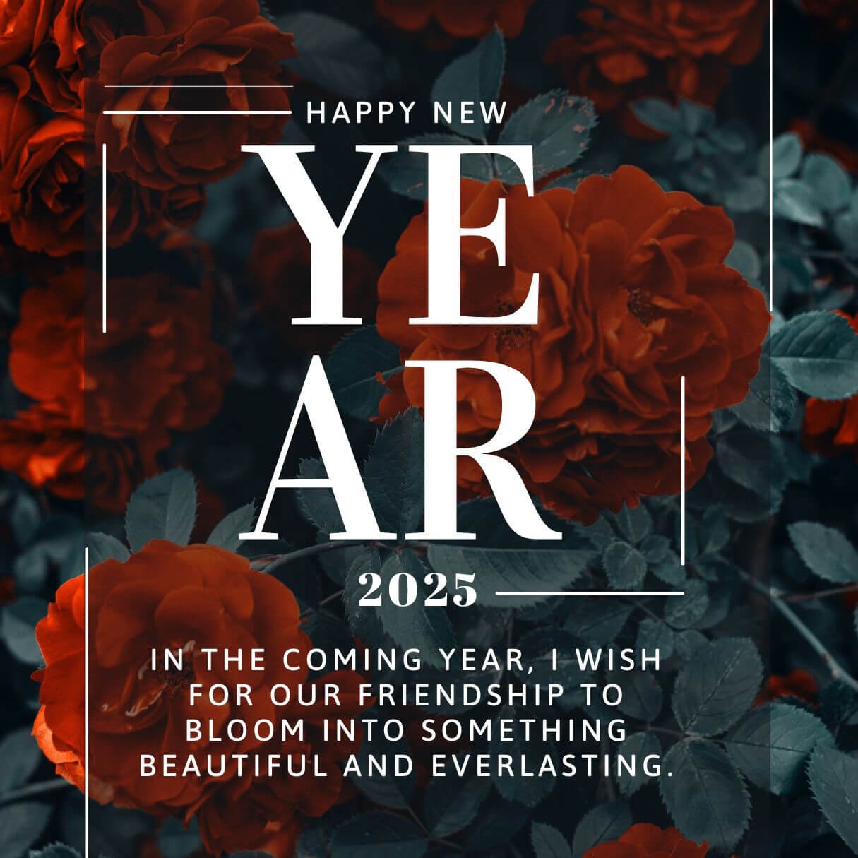Red White Modern Happy New Year Wishes For Crush 2025