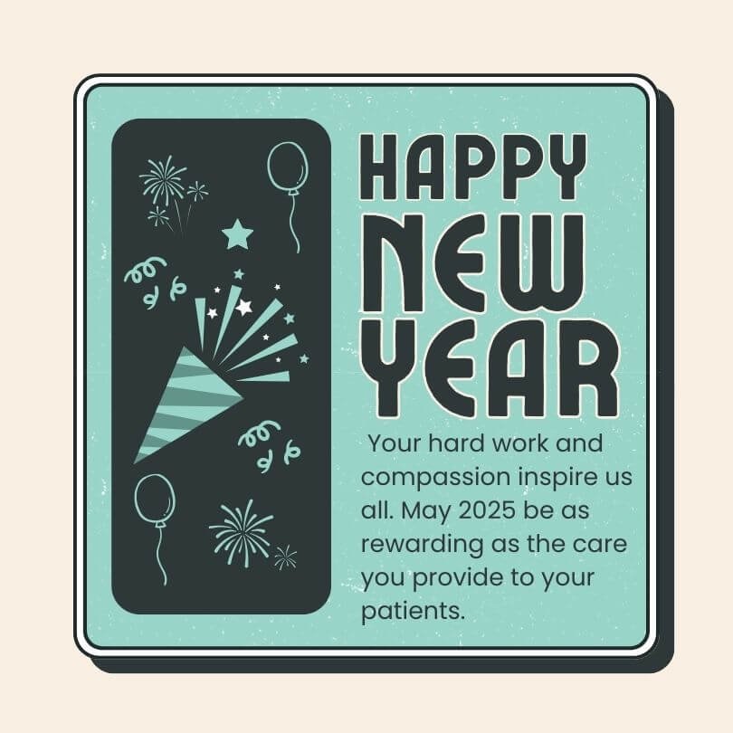 Minimal Design Happy New Year 2025 Wishes For Doctors