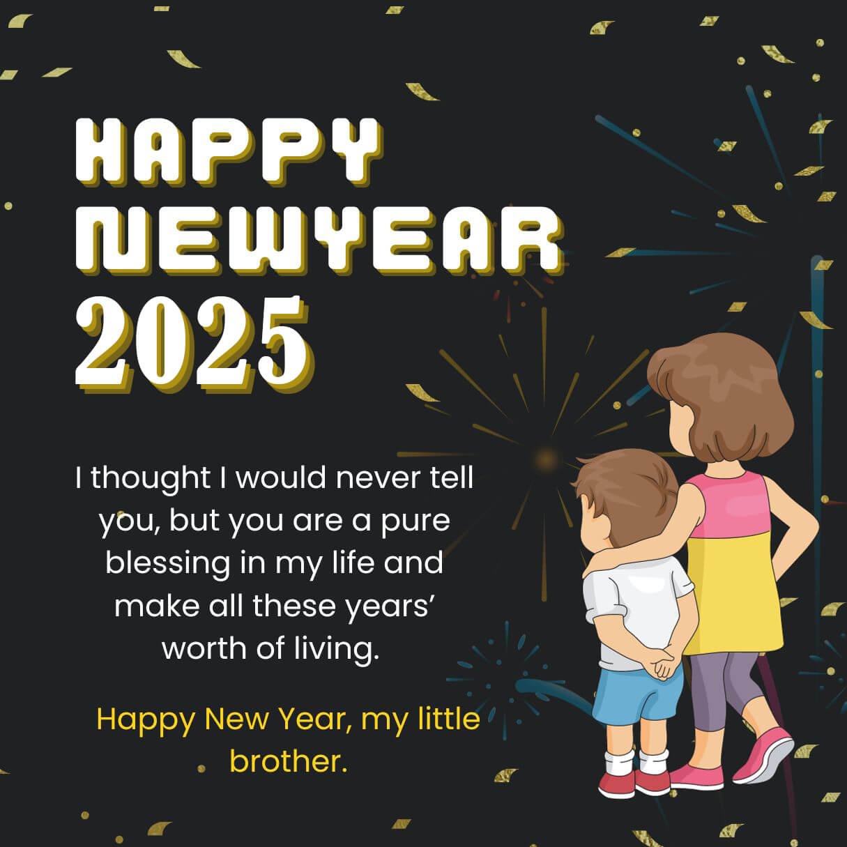 Happy New Year Wishes For Little Brother 2025